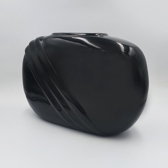 1980s Gorgeous Black Vase by Haeger in Ceramic. Made in Usa - Picture 4 of 7